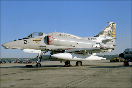 24"x36" Gallery Poster, A-4M Skyhawk a-4 attack squadron VMA-331 Bumblebees 1978