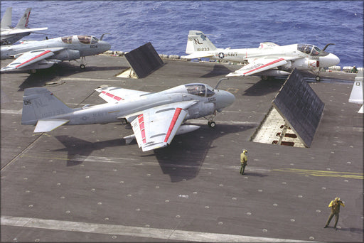 24"x36" Gallery Poster, A-6E Intruder VA-52 Knightriders USS Carl Vinson (CVN-70) 1986