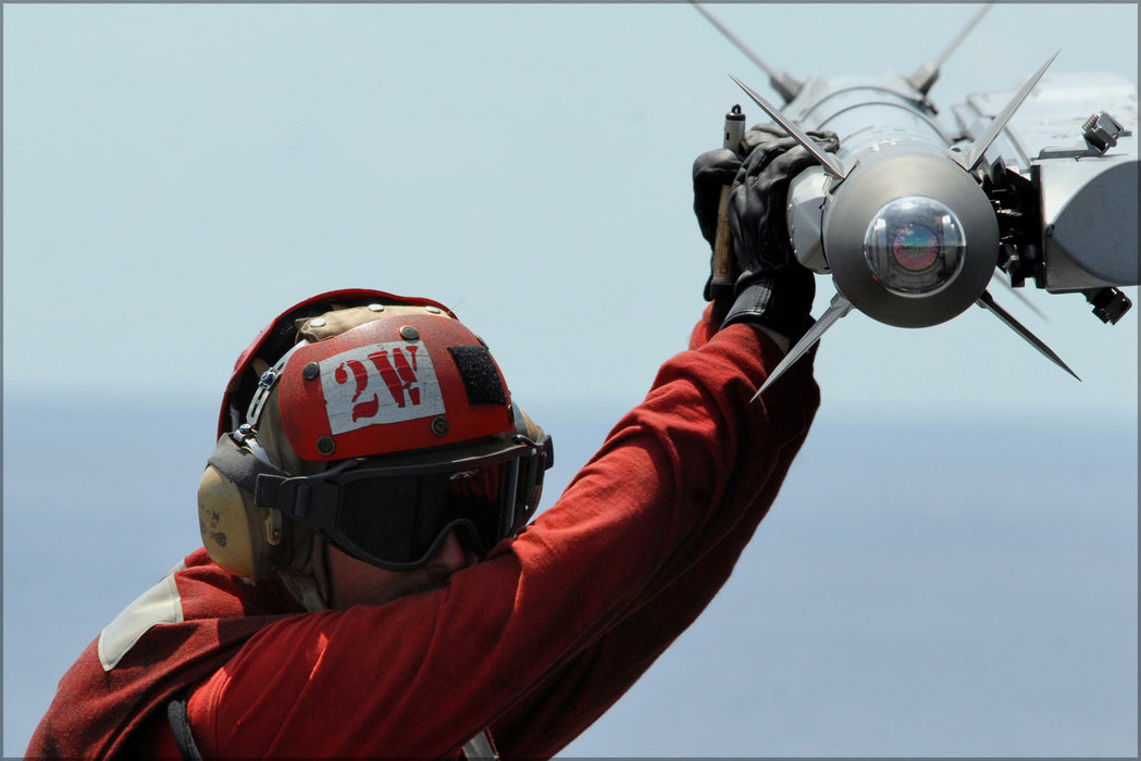 24"x36" Gallery Poster, AIM-9X sidewinder missile on FA-18E hornet f-18