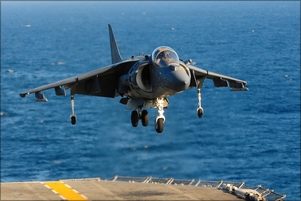 24"x36" Gallery Poster, AV-8B AV-8 Harrier Jump Jet assigned to the Red Dragons