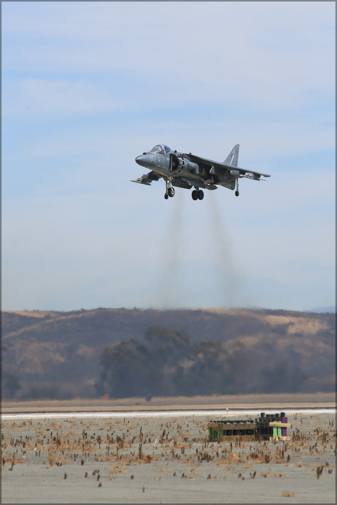24"x36" Gallery Poster, AV-8B Harrier hovers San Diego