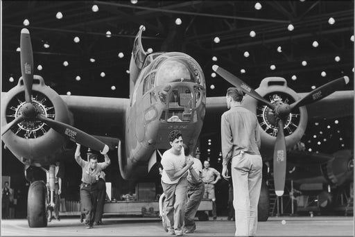 24"x36" Gallery Poster, A Douglas A 20 attack bomber leaves the assembly line at the Long Beach, Calif., plant for transfer to the flight