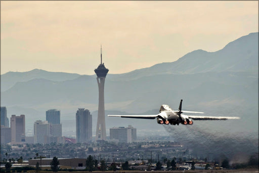 24"x36" Gallery Poster, Air Force B-1 Lancer bomber 77th W. Sq nellis air force base