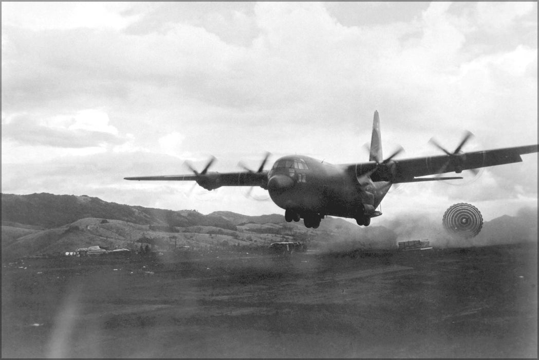 24"x36" Gallery Poster, Air Force C-130B Hercules South Vietnam, vietnam war 1967