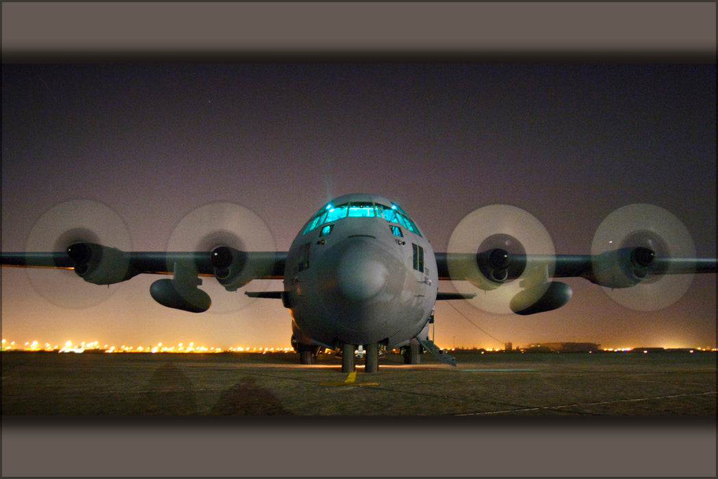 24"x36" Gallery Poster, Air Force C-130 Hercules, Sather Air Base, Iraq, April 19, 2006