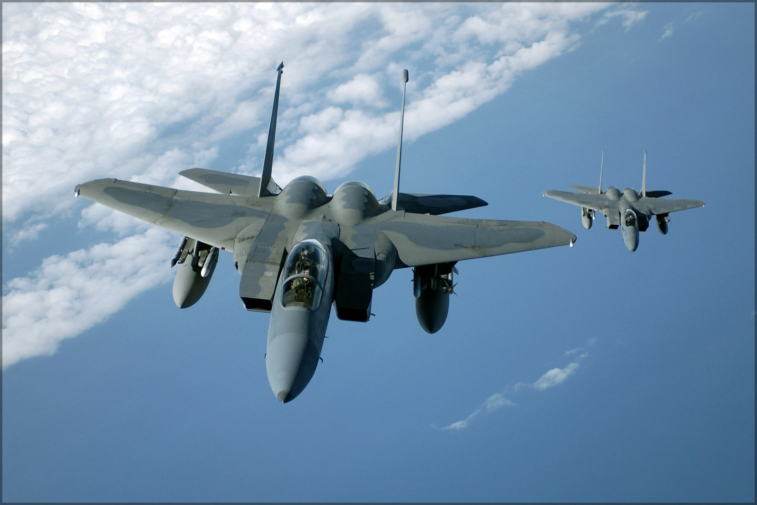 24"x36" Gallery Poster, Air Force F-15 Eagles formation Langley afb 2005