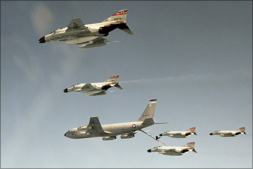 24"x36" Gallery Poster, Air Force F-4D Phantom II Boeing KC-135E Stratotanker