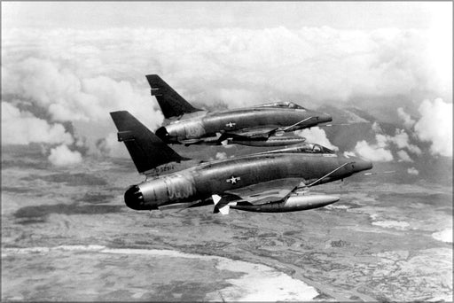 24"x36" Gallery Poster, Air Force North American F-100D Super Sabre Vietnam 1967