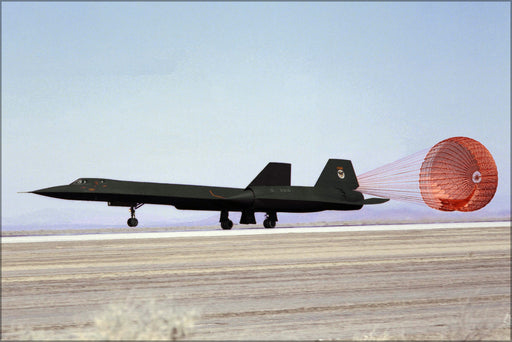 24"x36" Gallery Poster, Air Force SR-71A blackbird aircraft lands at dryden
