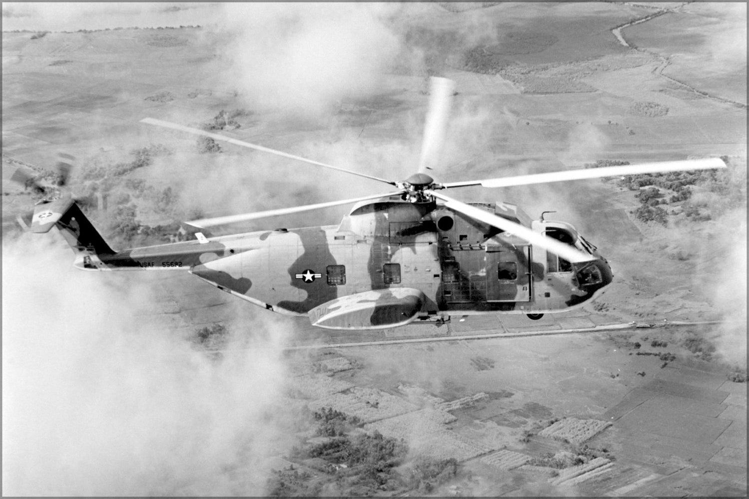 24"x36" Gallery Poster, Air Force Sikorsky CH-3C ch-3 Jolly Green Giant helicopter 1967