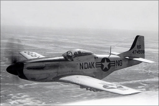 24"x36" Gallery Poster, Air Force p-51d Mustang North Dakota Air National Guard
