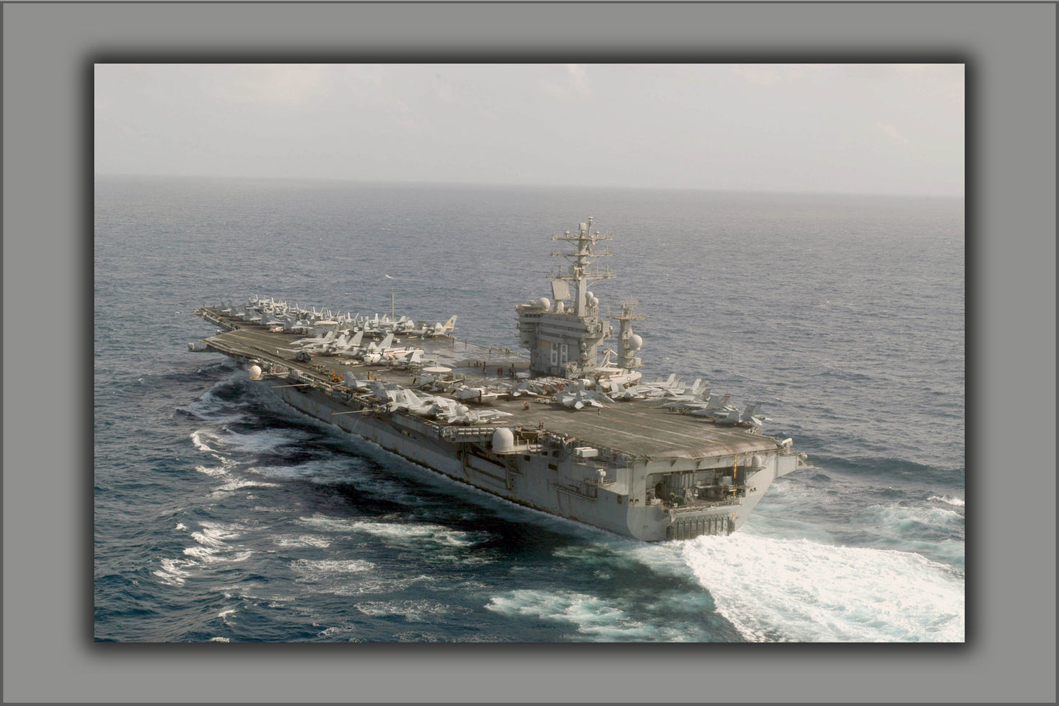 24"x36" Gallery Poster, Aircraft Carrier USS Nimitz (CVN 68) sails through the Indian Ocean