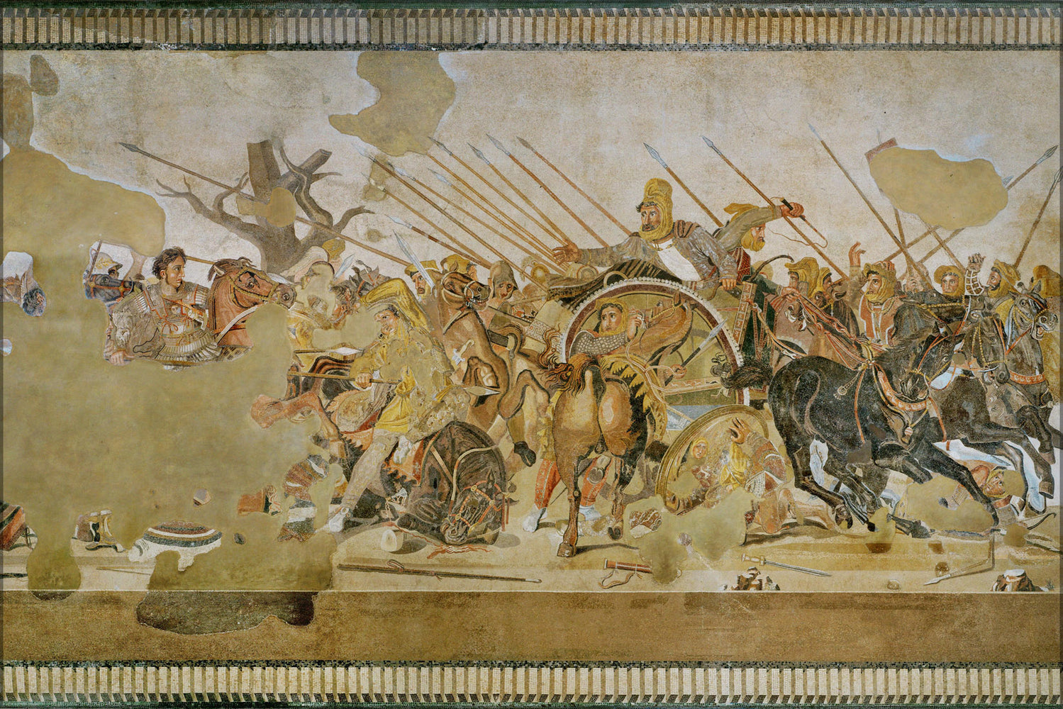 24"x36" Gallery Poster, Alexander Battle of Issus Mosaic