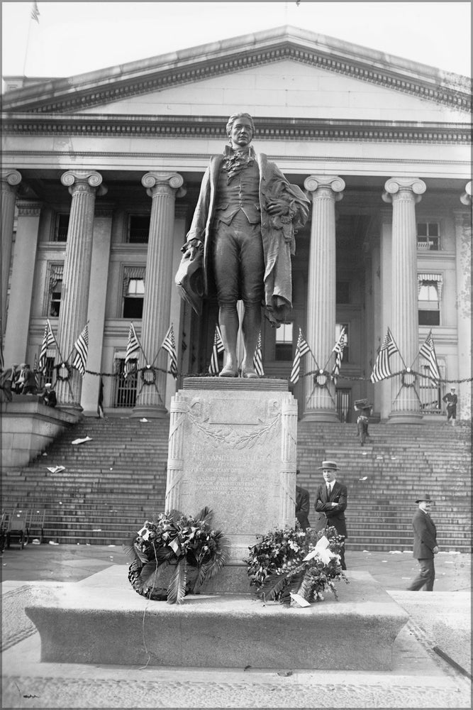 24"x36" Gallery Poster, Alexander Hamilton statue Treasury Building Washington D.C. 1923