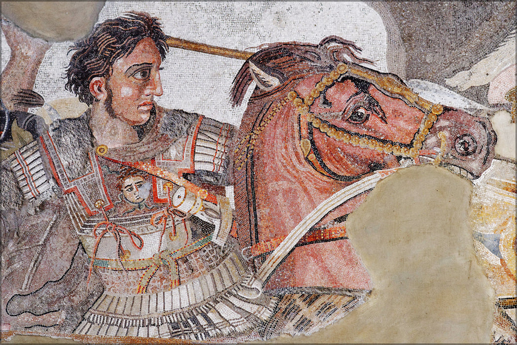 24"x36" Gallery Poster, Alexander the Great Mosaic Landscape