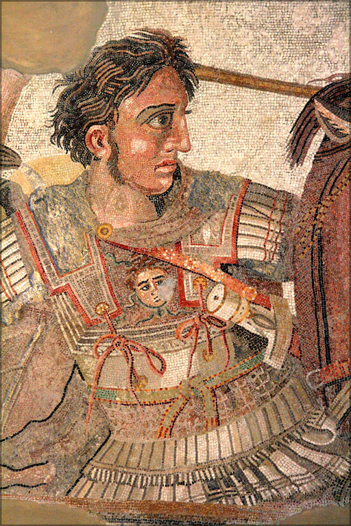 24"x36" Gallery Poster, Alexander the Great Mosaic Portrait