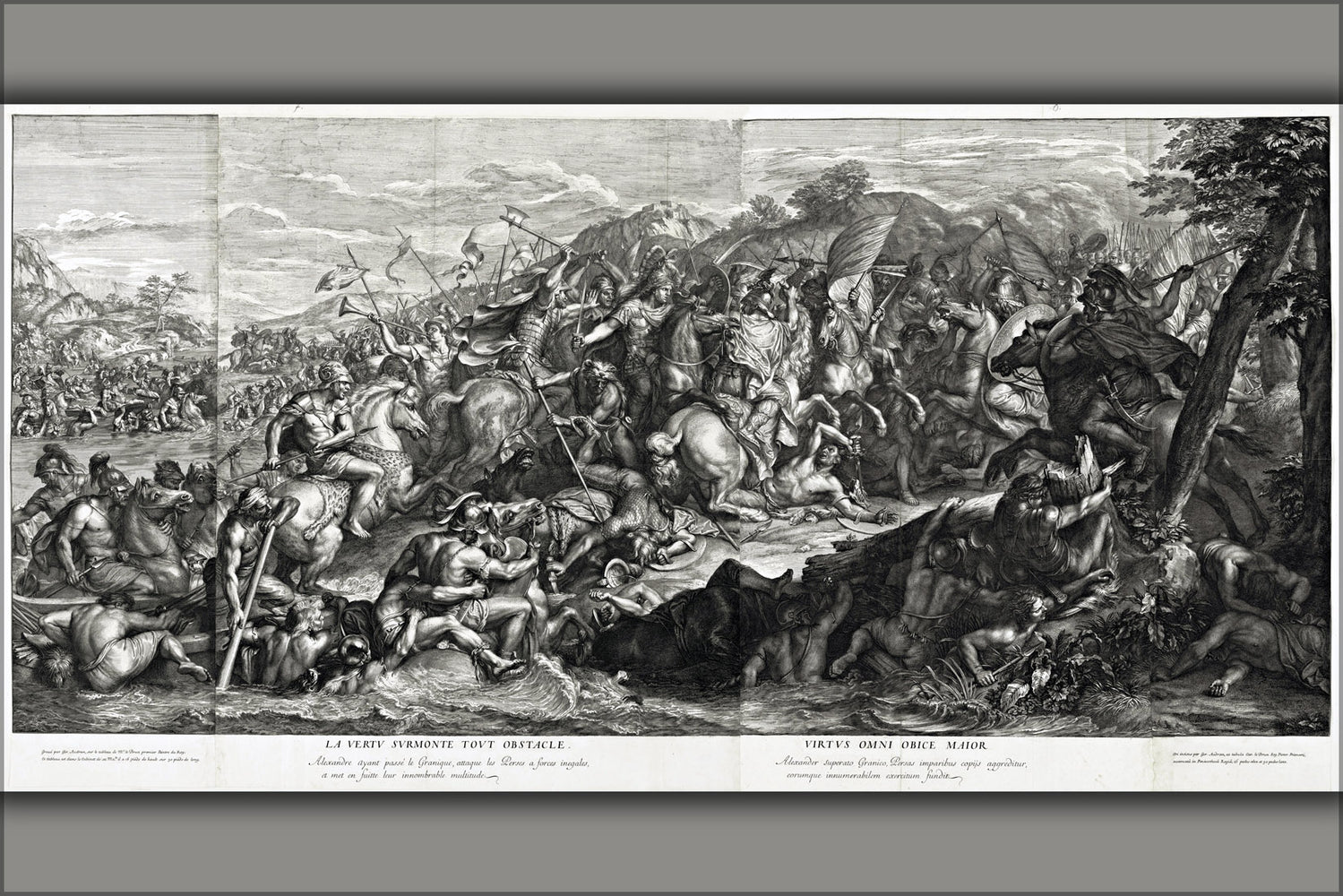 24"x36" Gallery Poster, Alexander the Great fighting Persians, Granicus 334 BC
