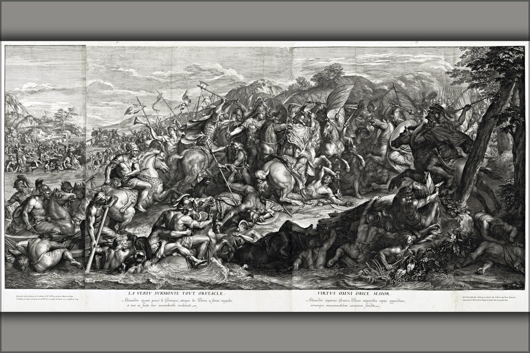 24"x36" Gallery Poster, Alexander the Great fighting Persians, Granicus 334 BC