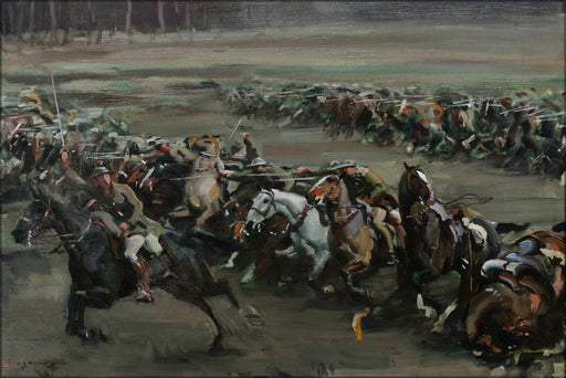 24"x36" Gallery Poster, Alfred Munnings Charge of Flowerdew's Squadron