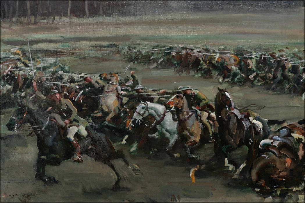 24"x36" Gallery Poster, Alfred Munnings Charge of Flowerdew's Squadron