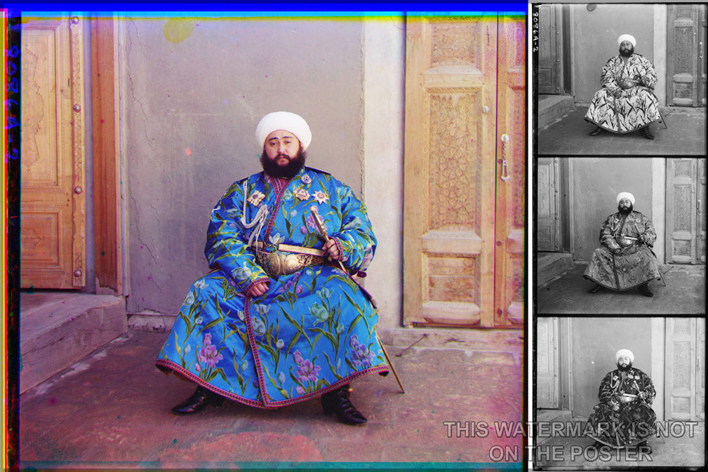 24"x36" Gallery Poster, Alim Khan (1880-1944), Emir of Bukhara, taken in 1911 by sergei mikhailovich prokudin-gorskii