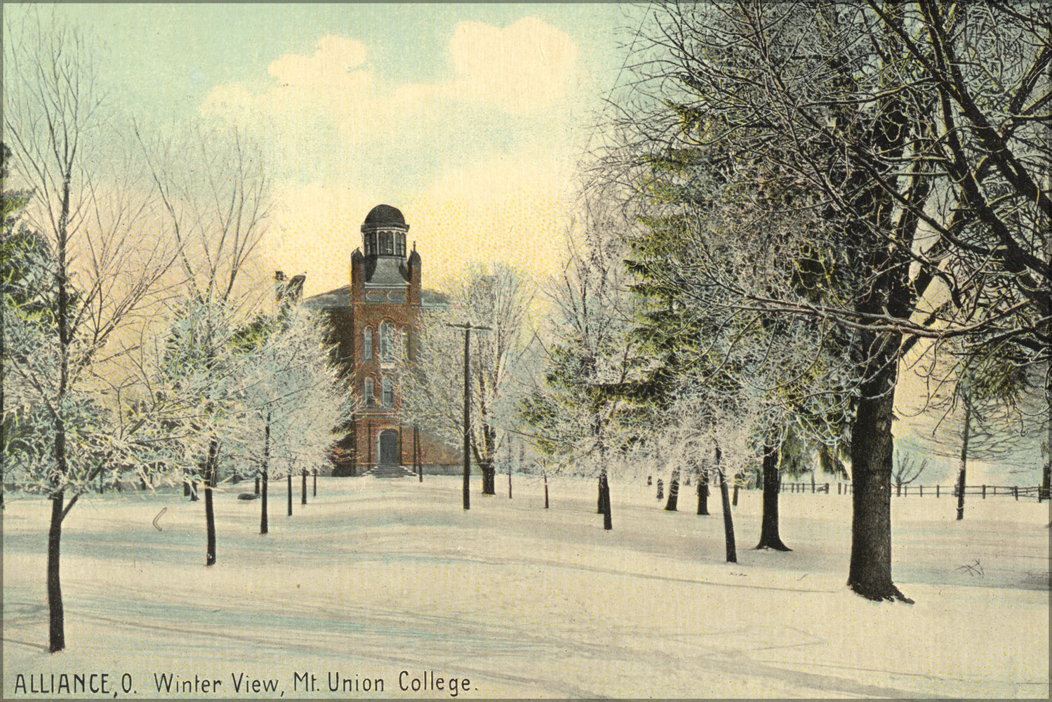 24"x36" Gallery Poster, Alliance, O. Winter View, Mt. Union College 12660071404
