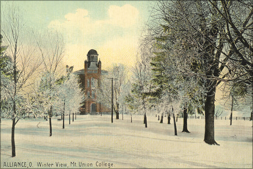 24"x36" Gallery Poster, Alliance, O. Winter View, Mt. Union College 12660071404
