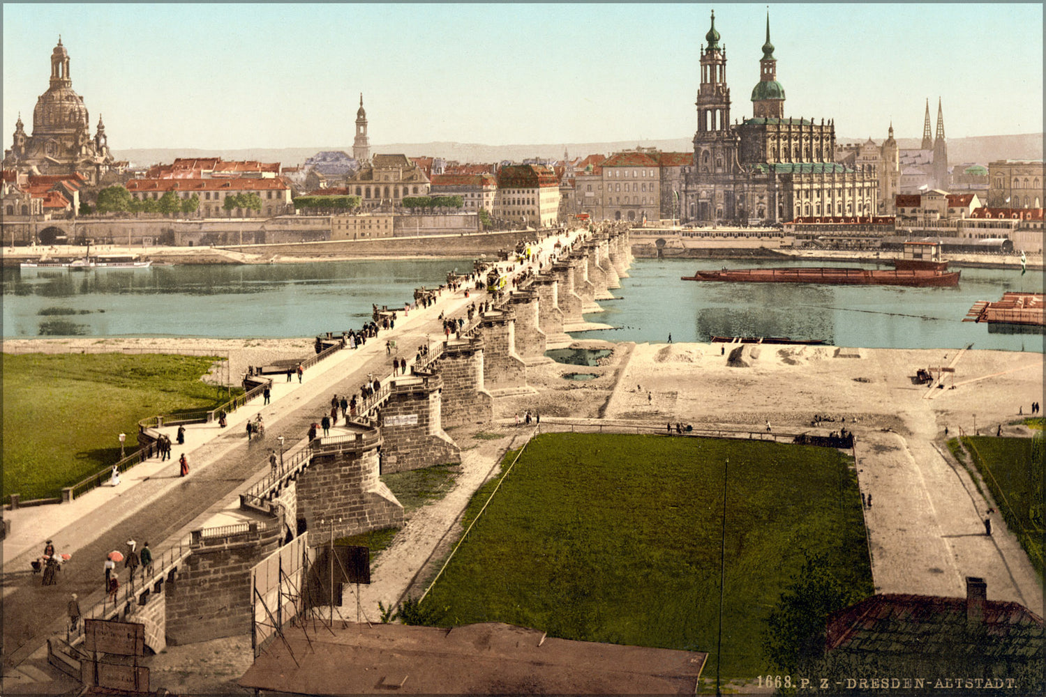 24"x36" Gallery Poster, Altstadt, Dresden, Saxony, Germany 1890 photochrom