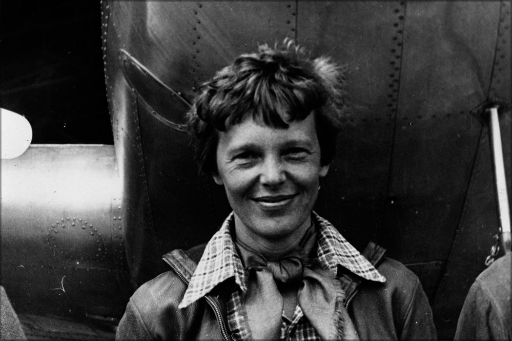 24"x36" Gallery Poster, Amelia Earhart and her Model 10-E Electra march 1937