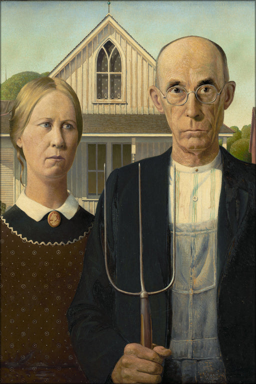 24"x36" Gallery Poster, American Gothic by Grant Wood 1930