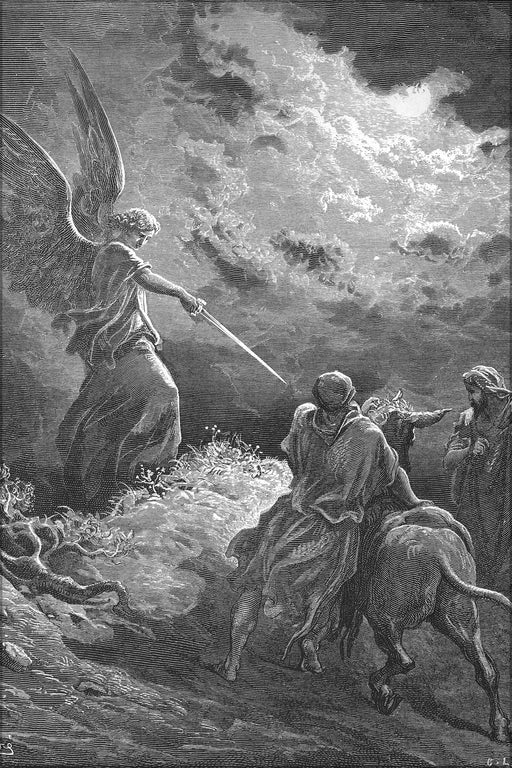 24"x36" Gallery Poster, An Angel Appears to Balaam from gustave dore english bible 1866