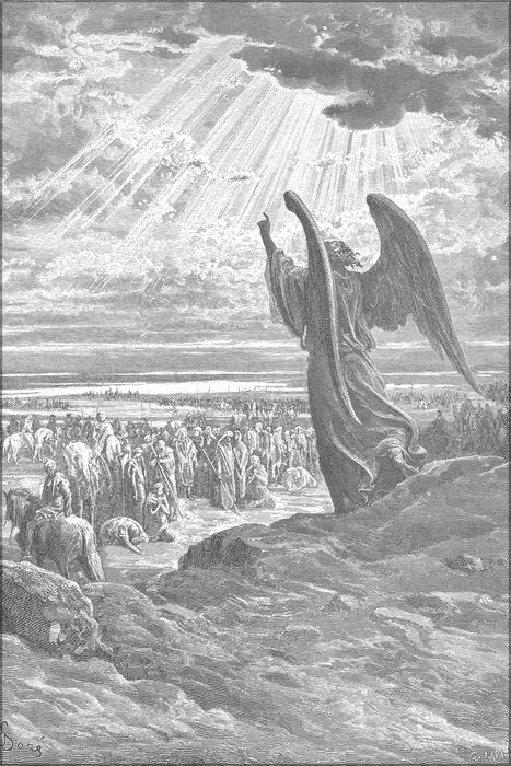 24"x36" Gallery Poster, An Angel Appears to the Israelites (Josh. 59-15) 1866