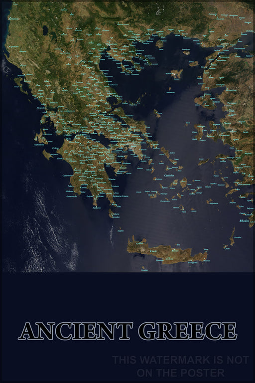 24"x36" Gallery Poster, Ancient Greece, cities and towns