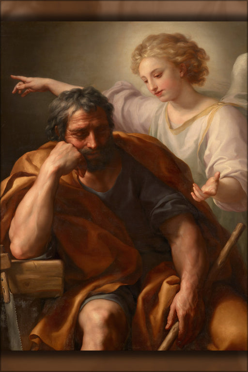 24"x36" Gallery Poster, Anton Raphael Mengs - The Dream of St. Joseph 1774