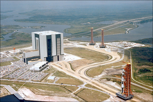 24"x36" Gallery Poster, Apollo Saturn V rocket facilities kennedy space center