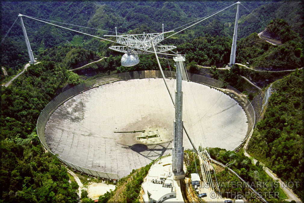 24"x36" Gallery Poster, Arecibo Radio Telescope observatory