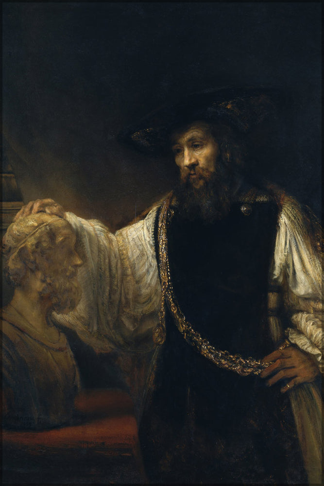 24"x36" Gallery Poster, Aristotle with a Bust of Homer by rembrandt