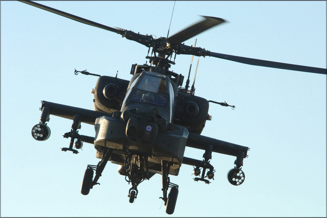 24"x36" Gallery Poster, Army AH-64 Apache longbow helicopter  air support
