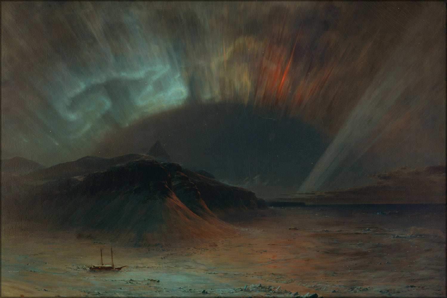 24"x36" Gallery Poster, Aurora Borealis by frederic edwin church 1865
