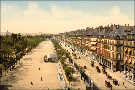 24"x36" Gallery Poster, Avenue de la opera (i.e. Rue de Rivoli), 1900, Paris, France