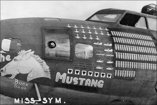 24"x36" Gallery Poster, B-17F-25-BO Flying Fortress 41-24554  b-17 The Mustang 1943