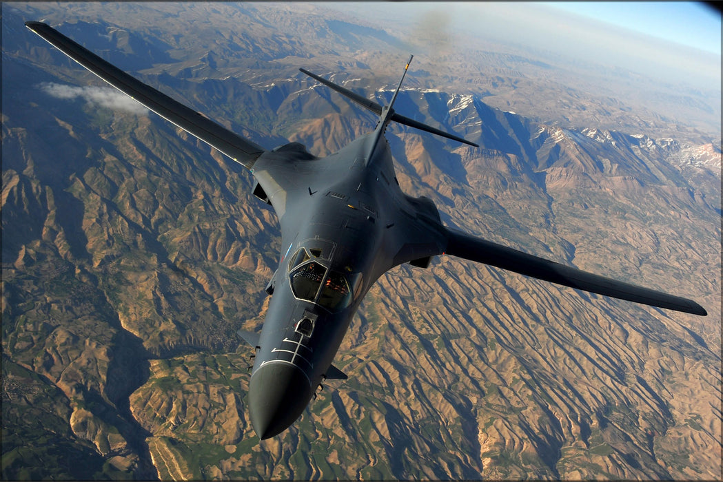24"x36" Gallery Poster, B-1B Lancer bomber 37th Expeditionary Bomb Squadron, afghanistan
