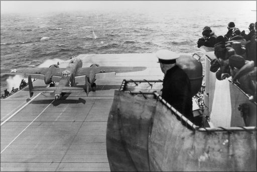 24"x36" Gallery Poster, B-25B Mitchell bomber USS Hornet (CV-8) Doolittle Raid 1942