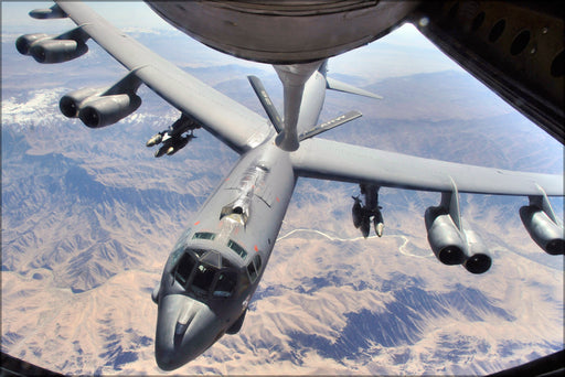 24"x36" Gallery Poster, B-52H  stratofortress  2nd Bomb Wing refuels afghanistan