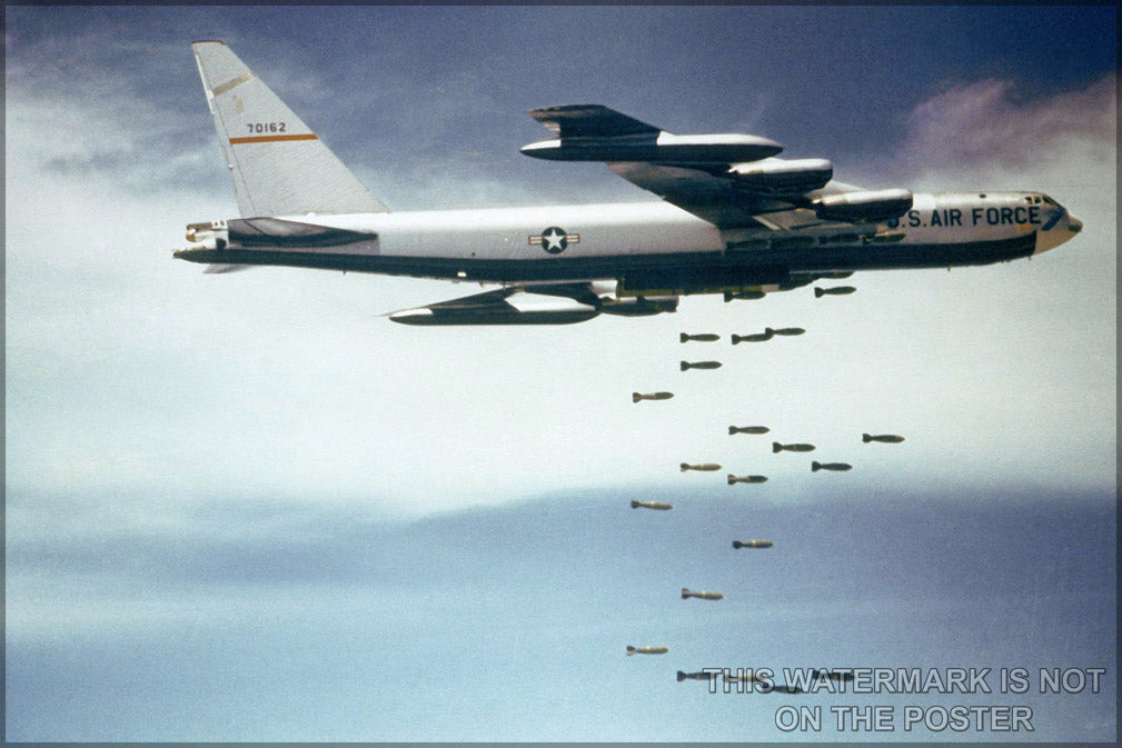 24"x36" Gallery Poster, B-52 Stratofortress over vietnam