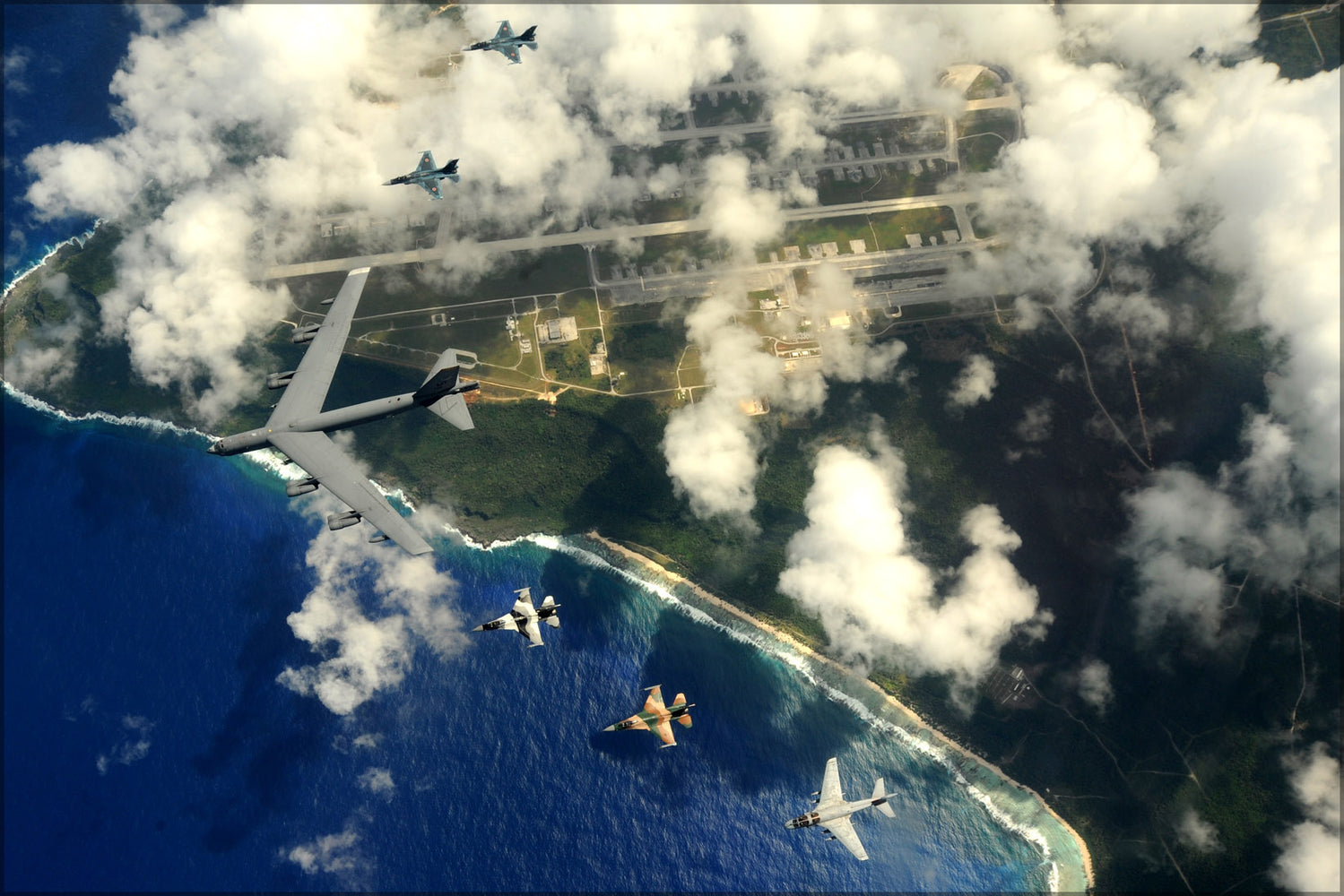 24"x36" Gallery Poster, B-52 stratofortress over Guam