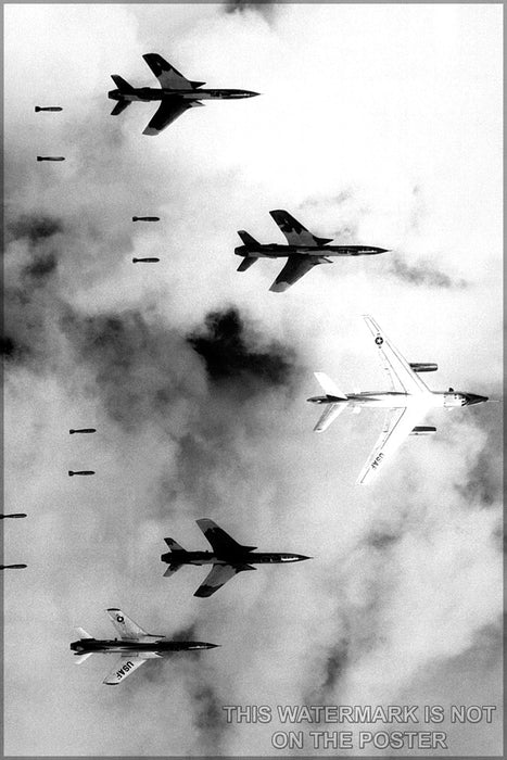 24"x36" Gallery Poster, B-66 Destroyer and F-105 Thunderchief pilots bomb north vietnam