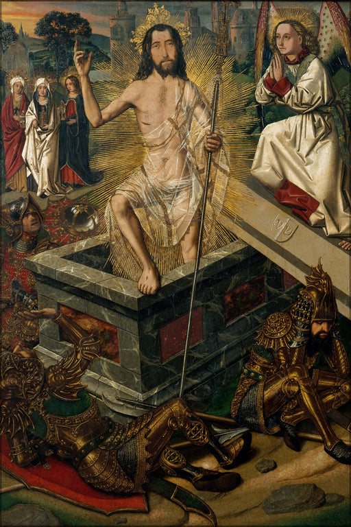 24"x36" Gallery Poster, Bartolome Bermejo - Resurrection of jesus christ 1475
