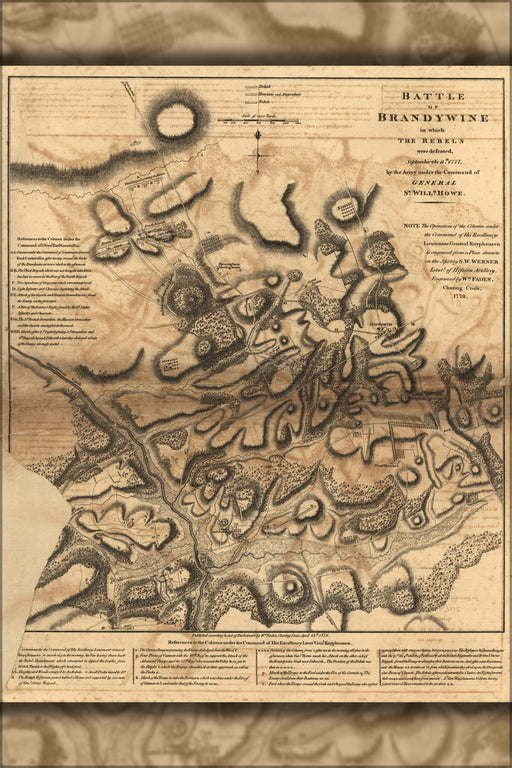 24"x36" Gallery Poster, Battle of Brandywine, 11 September 1777