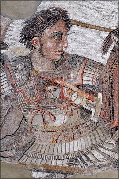 24"x36" Gallery Poster, Battle of Issus mosaic; Alexander The Great Mosaic